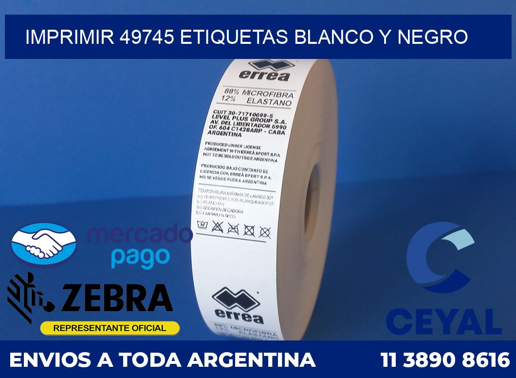 imprimir 49745 etiquetas blanco y negro