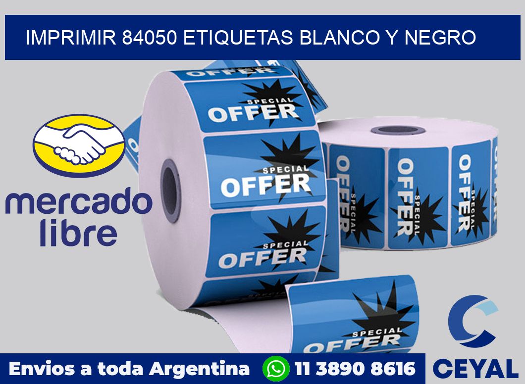 imprimir 84050 etiquetas blanco y negro