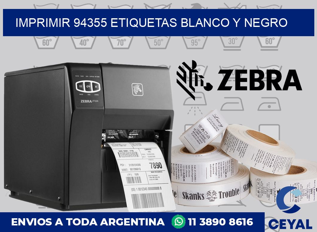 imprimir 94355 etiquetas blanco y negro