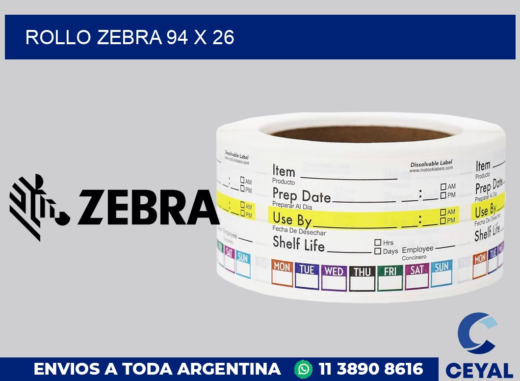 rollo zebra 94 x 26
