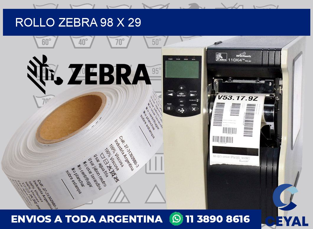 rollo zebra 98 x 29