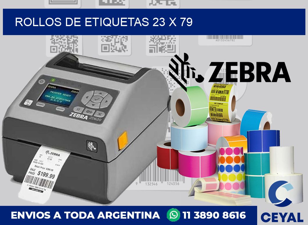 rollos de etiquetas 23 x 79