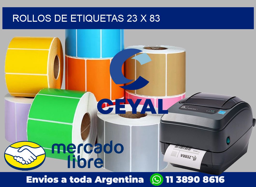 rollos de etiquetas 23 x 83