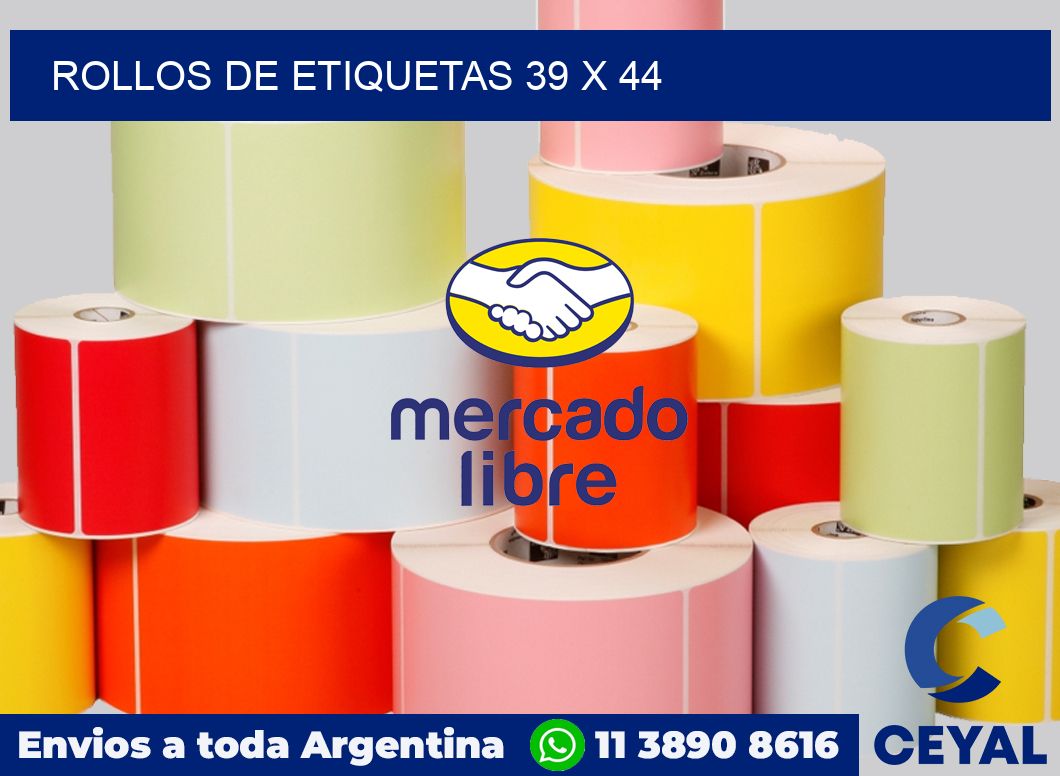 rollos de etiquetas 39 x 44
