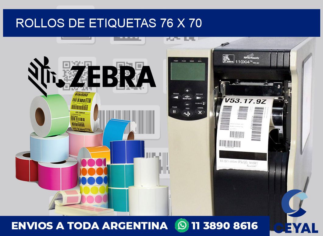 rollos de etiquetas 76 x 70