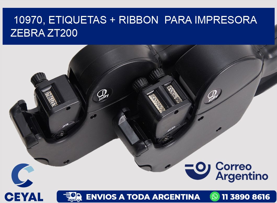 10970, etiquetas + ribbon  para impresora zebra ZT200