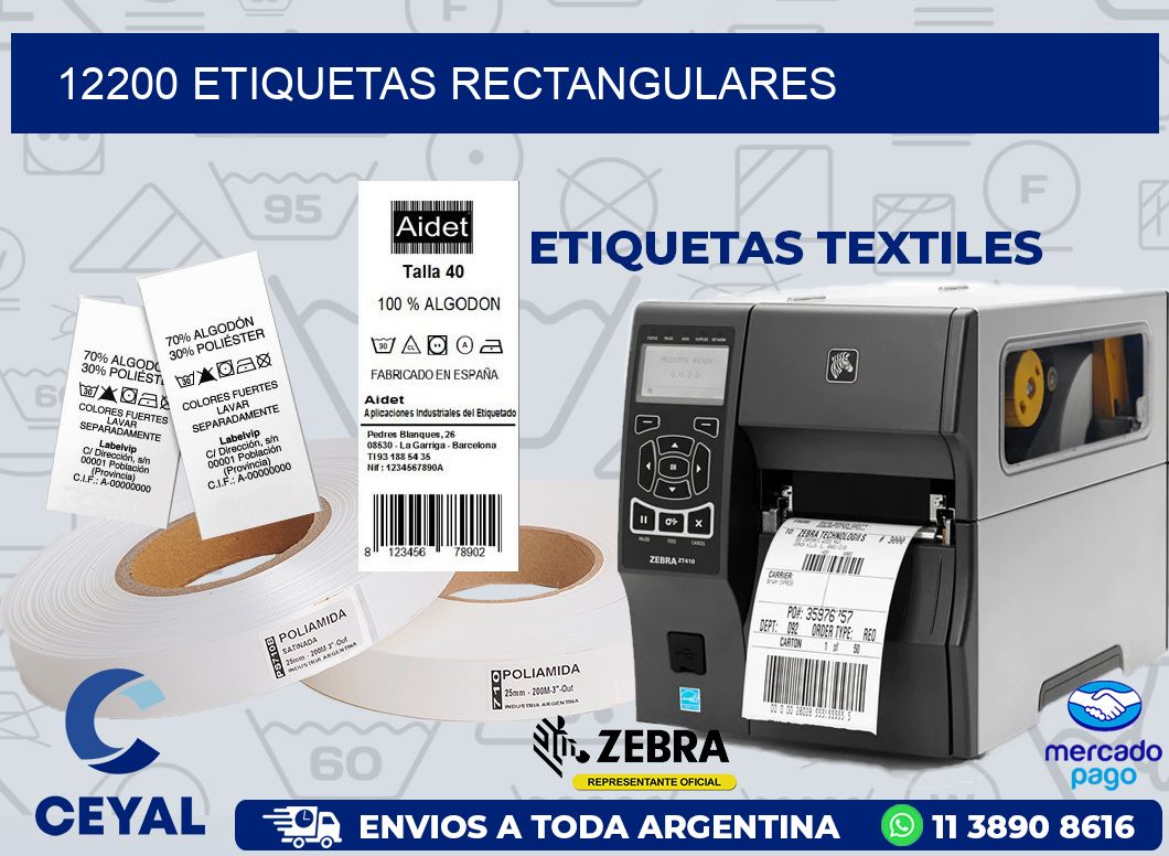 12200 ETIQUETAS RECTANGULARES