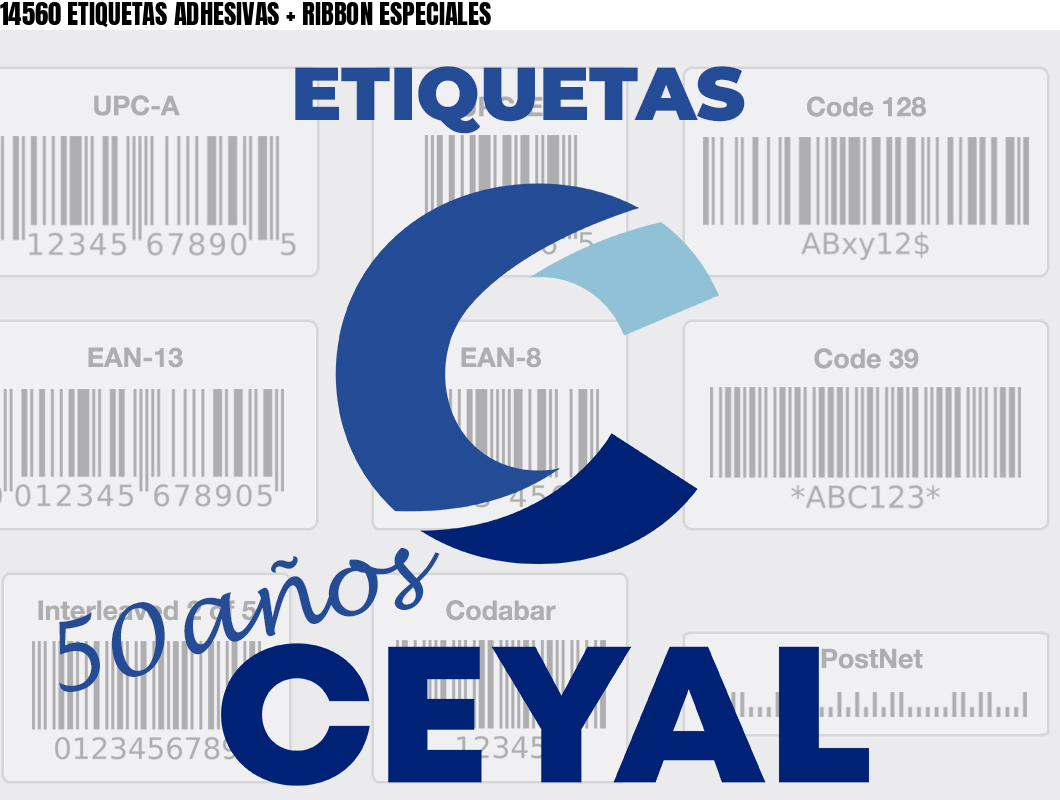 14560 ETIQUETAS ADHESIVAS + RIBBON ESPECIALES
