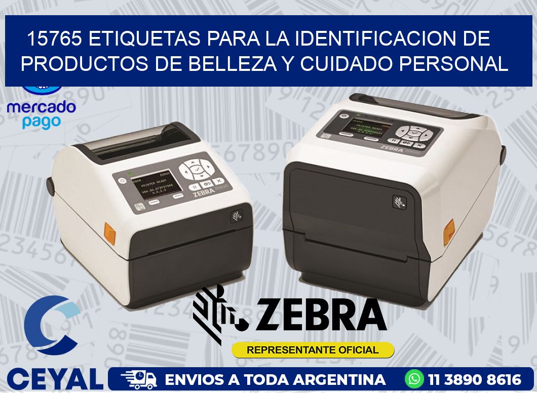 15765 ETIQUETAS PARA LA IDENTIFICACION DE PRODUCTOS DE BELLEZA Y CUIDADO PERSONAL