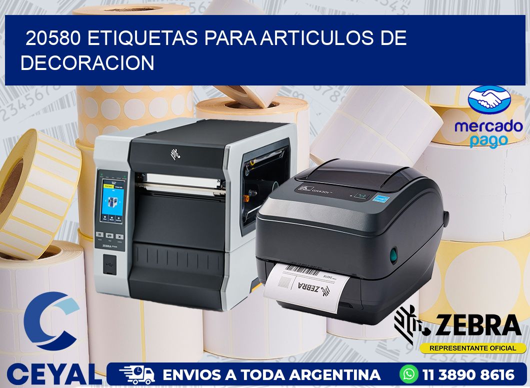 20580 ETIQUETAS PARA ARTICULOS DE DECORACION