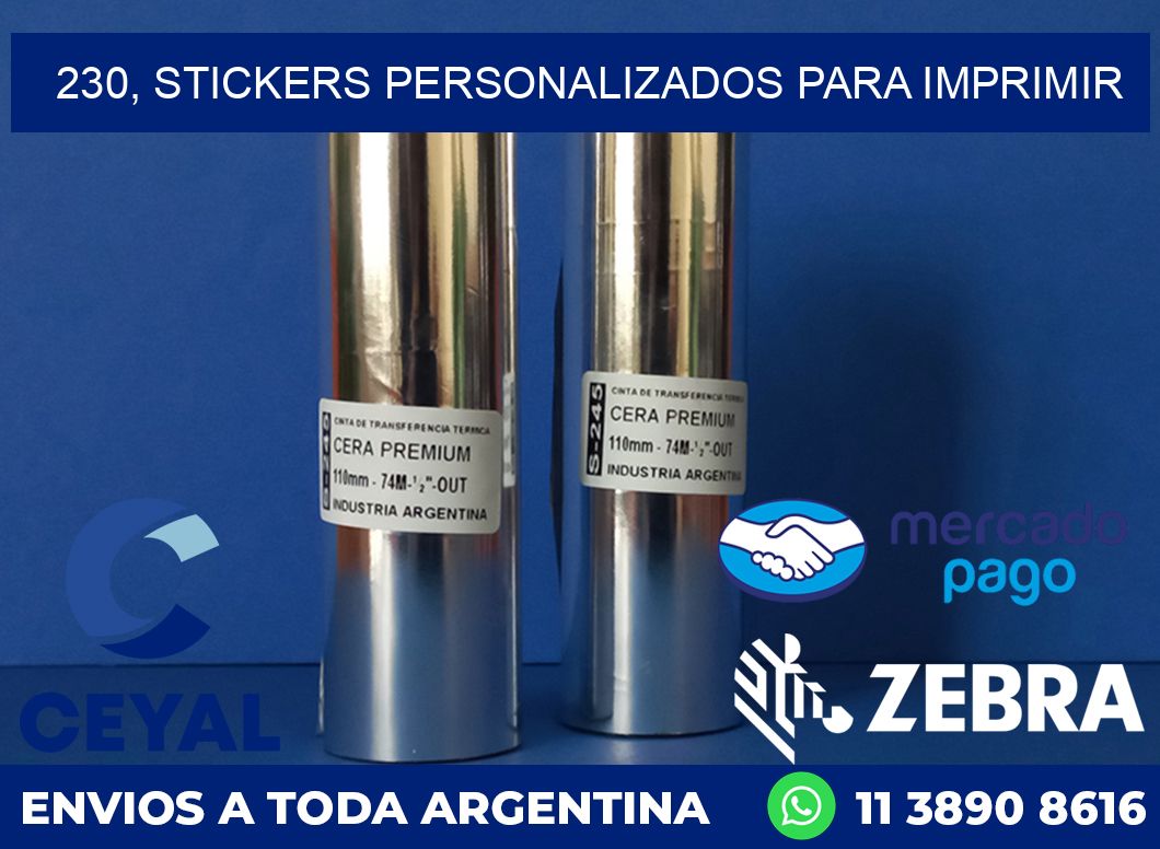 230, stickers personalizados para imprimir