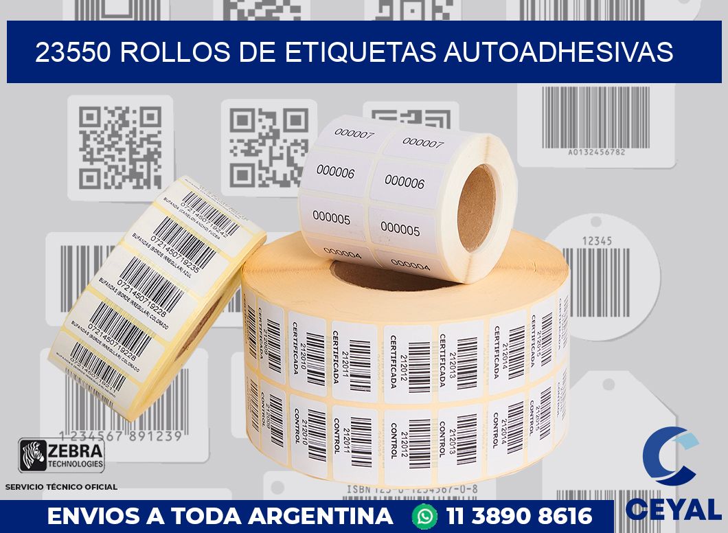 23550 ROLLOS DE ETIQUETAS AUTOADHESIVAS
