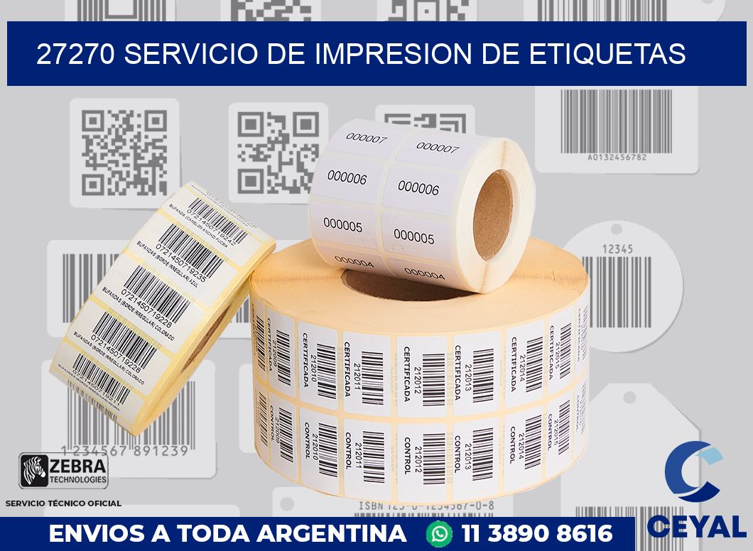 27270 SERVICIO DE IMPRESION DE ETIQUETAS