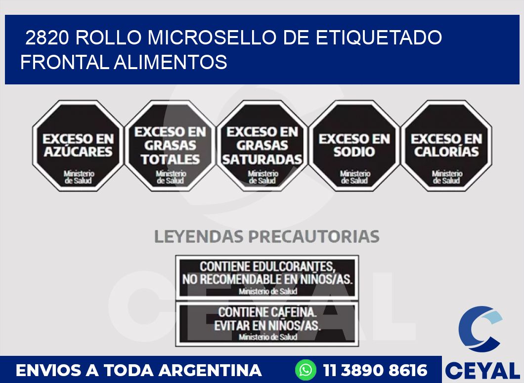 2820 ROLLO MICROSELLO DE ETIQUETADO FRONTAL ALIMENTOS