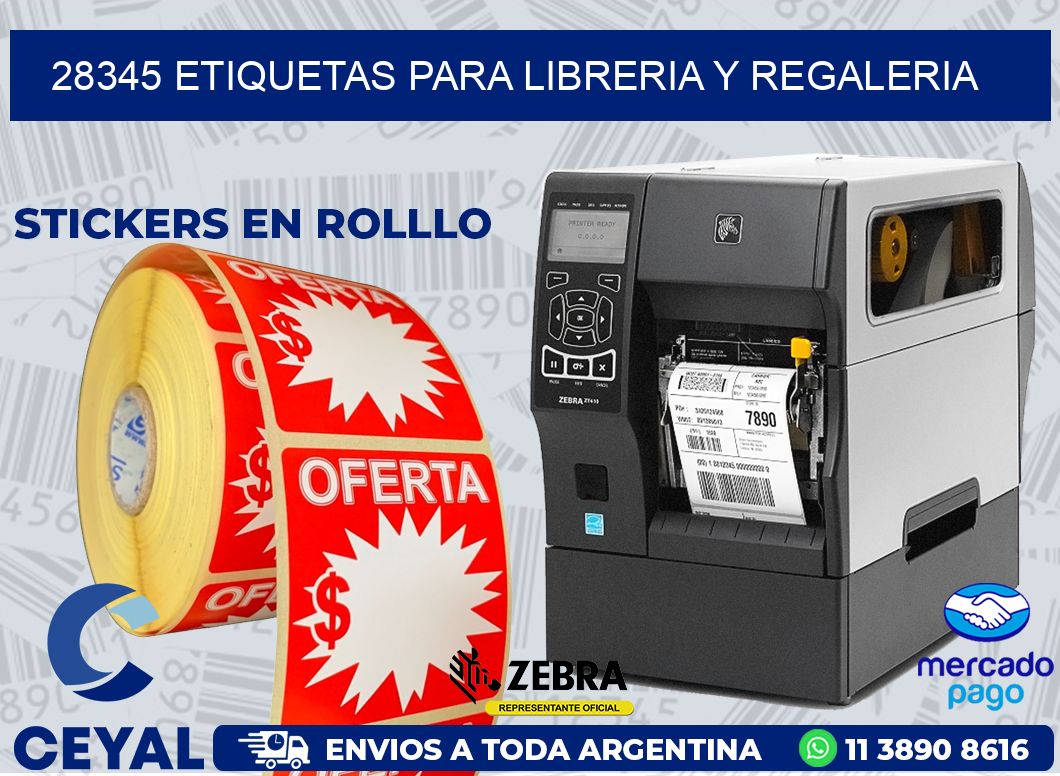 28345 ETIQUETAS PARA LIBRERIA Y REGALERIA