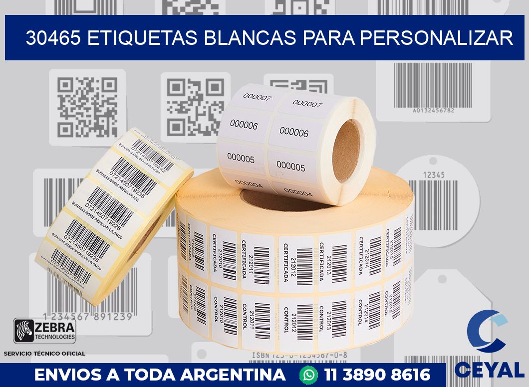 30465 ETIQUETAS BLANCAS PARA PERSONALIZAR