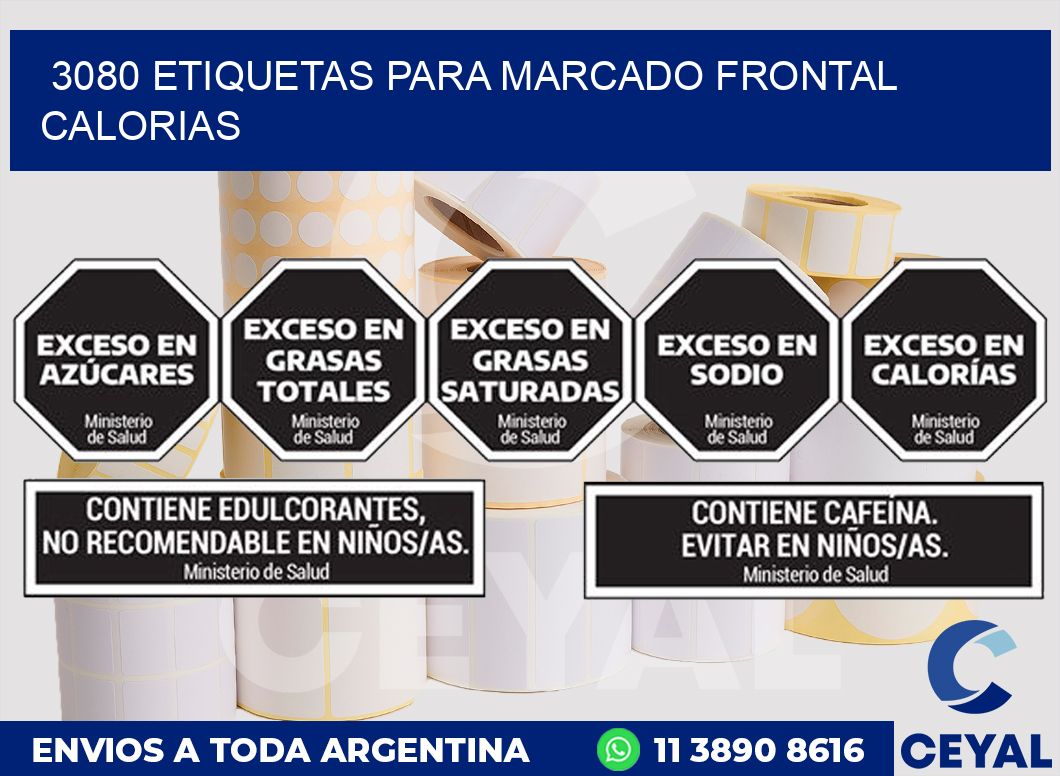 3080 ETIQUETAS PARA MARCADO FRONTAL CALORIAS