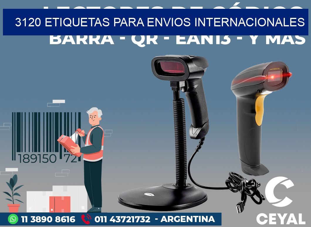 3120 ETIQUETAS PARA ENVIOS INTERNACIONALES