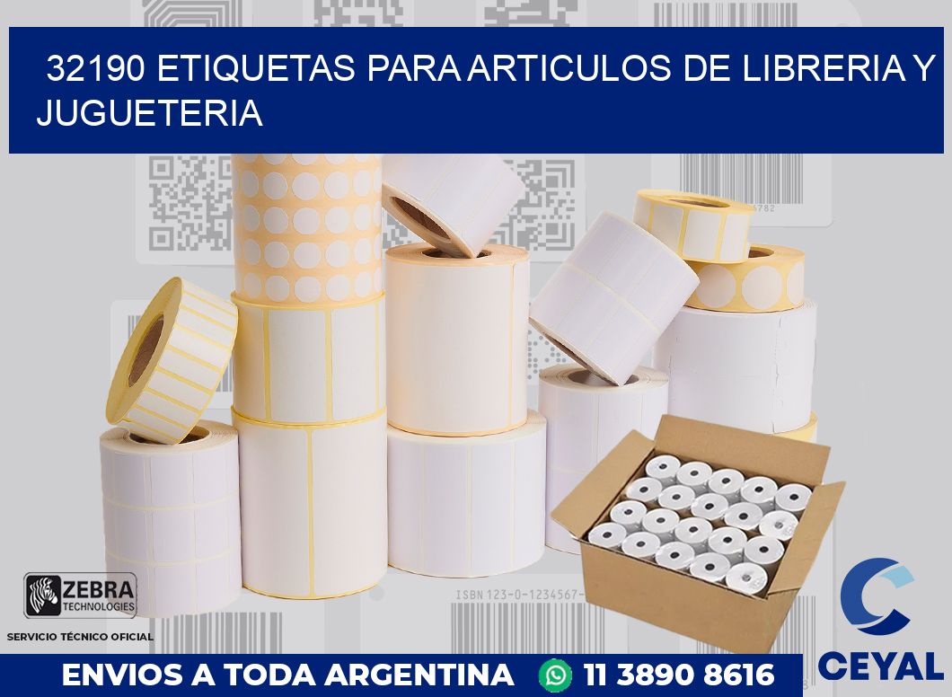 32190 ETIQUETAS PARA ARTICULOS DE LIBRERIA Y JUGUETERIA