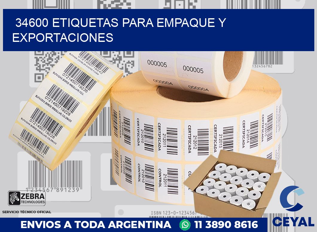 34600 ETIQUETAS PARA EMPAQUE Y EXPORTACIONES