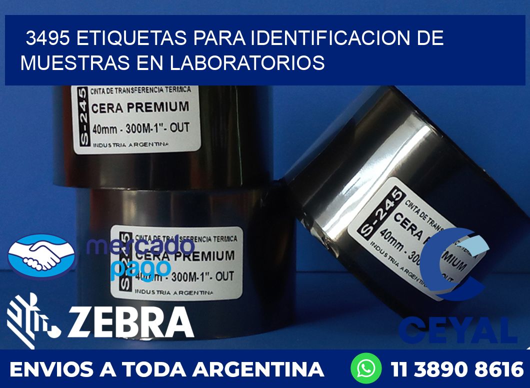 3495 ETIQUETAS PARA IDENTIFICACION DE MUESTRAS EN LABORATORIOS