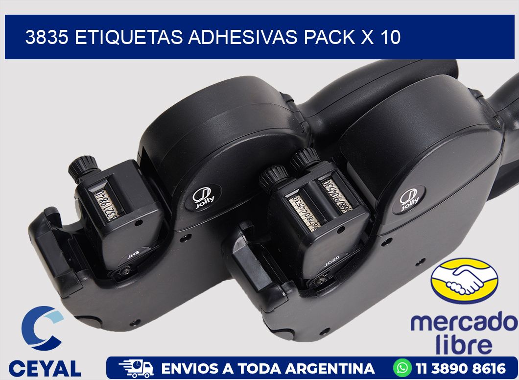 3835 ETIQUETAS ADHESIVAS PACK X 10
