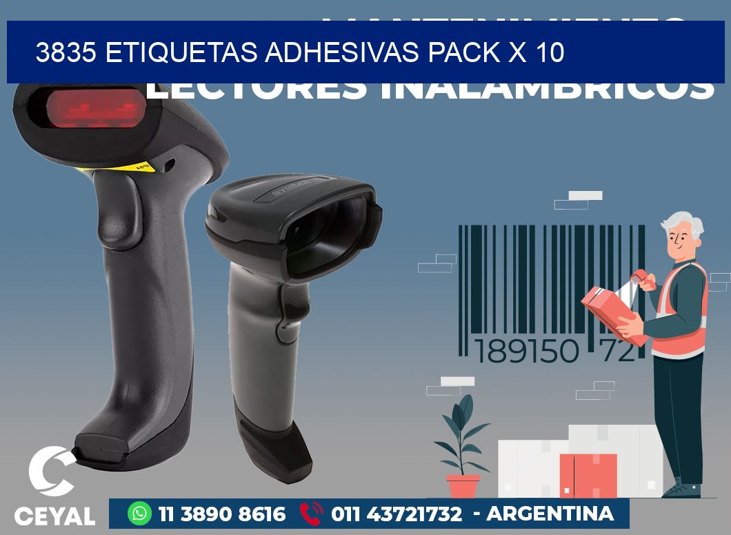 3835 ETIQUETAS ADHESIVAS PACK X 10
