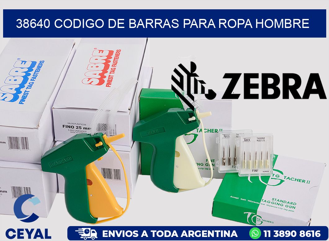 38640 CODIGO DE BARRAS PARA ROPA HOMBRE