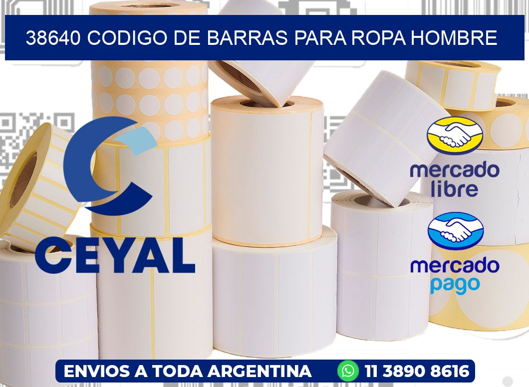 38640 CODIGO DE BARRAS PARA ROPA HOMBRE