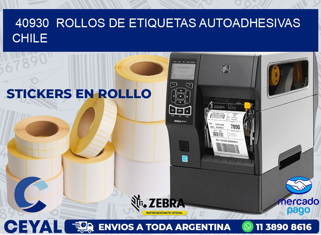 40930  ROLLOS DE ETIQUETAS AUTOADHESIVAS CHILE