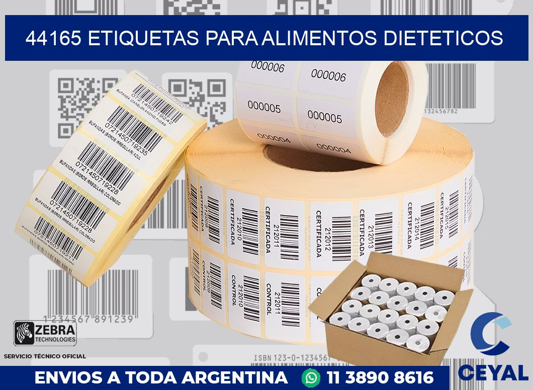 44165 ETIQUETAS PARA ALIMENTOS DIETETICOS