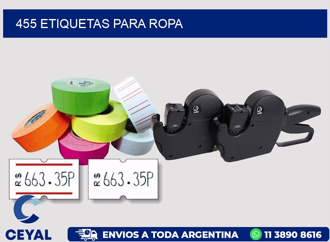 455 ETIQUETAS PARA ROPA
