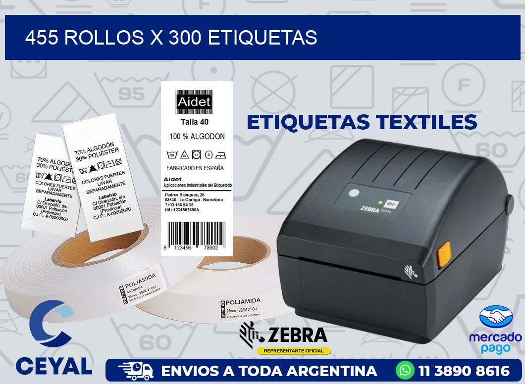 455 ROLLOS X 300 ETIQUETAS