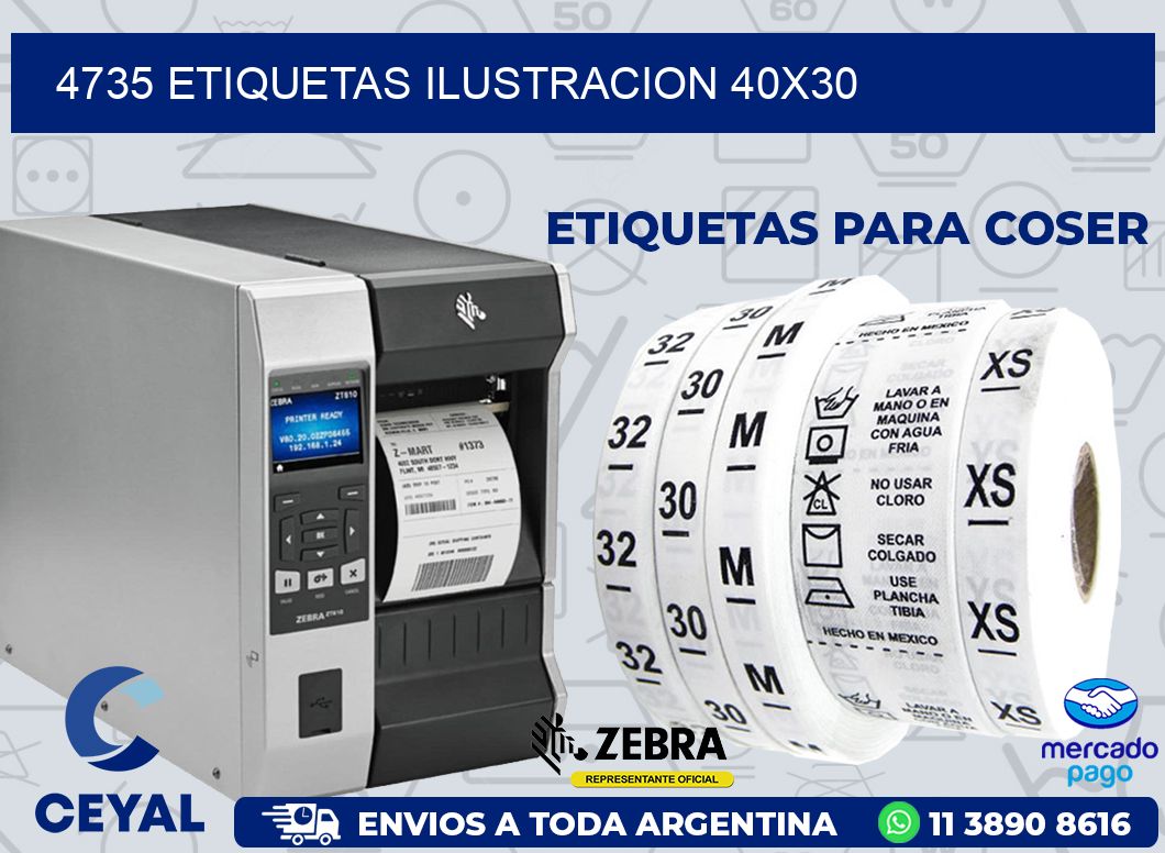 4735 ETIQUETAS ILUSTRACION 40X30