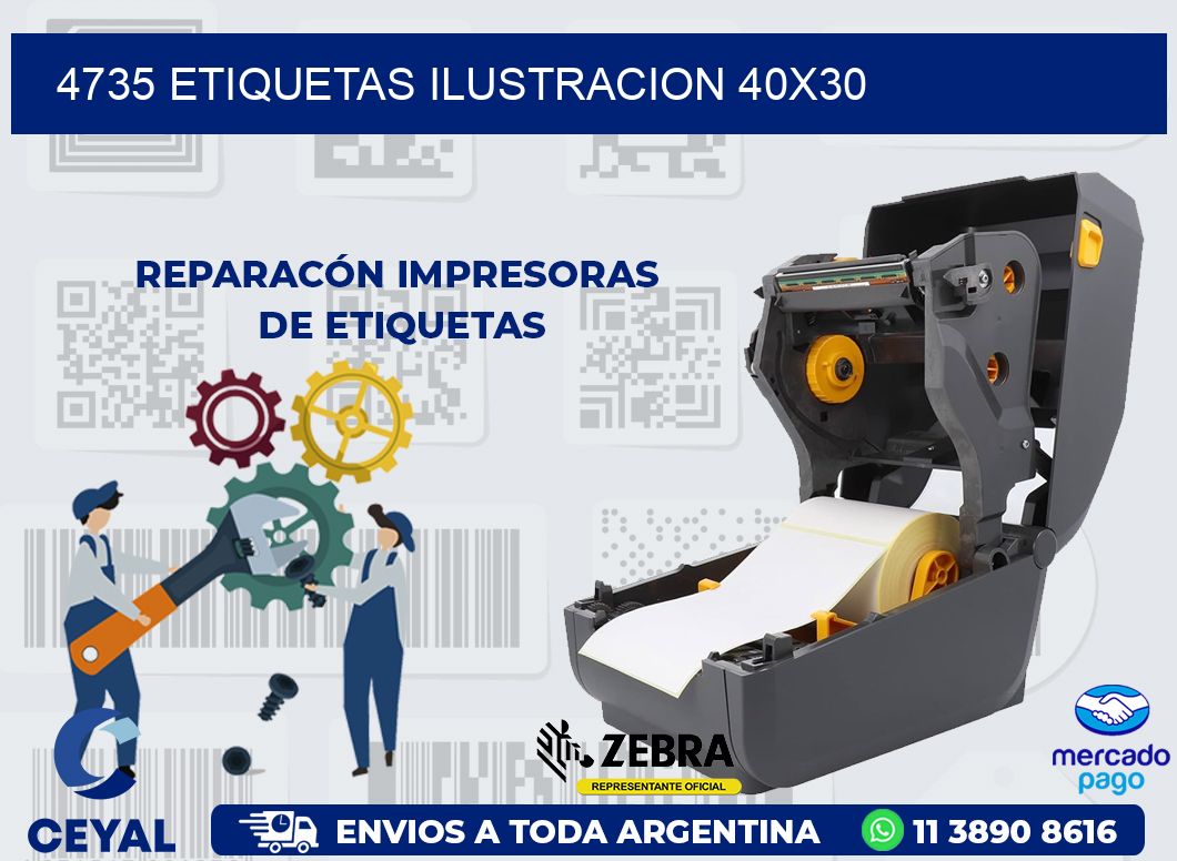 4735 ETIQUETAS ILUSTRACION 40X30