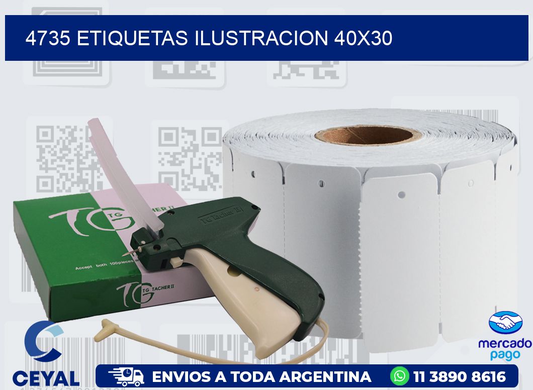 4735 ETIQUETAS ILUSTRACION 40X30