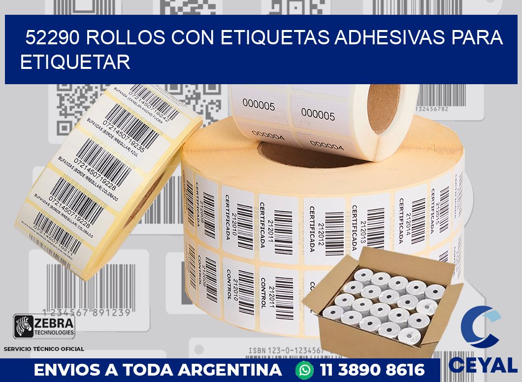 52290 ROLLOS CON ETIQUETAS ADHESIVAS PARA ETIQUETAR