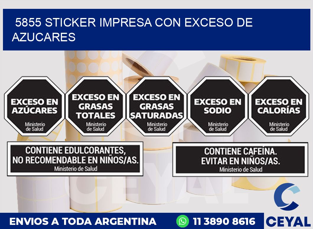 5855 STICKER IMPRESA CON EXCESO DE AZUCARES