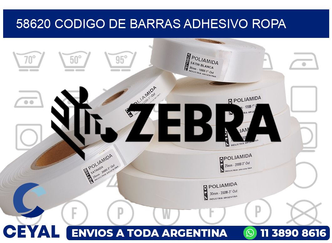 58620 CODIGO DE BARRAS ADHESIVO ROPA