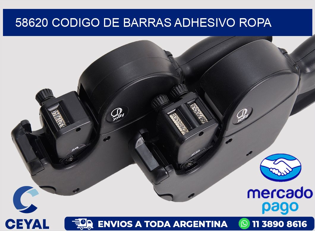 58620 CODIGO DE BARRAS ADHESIVO ROPA