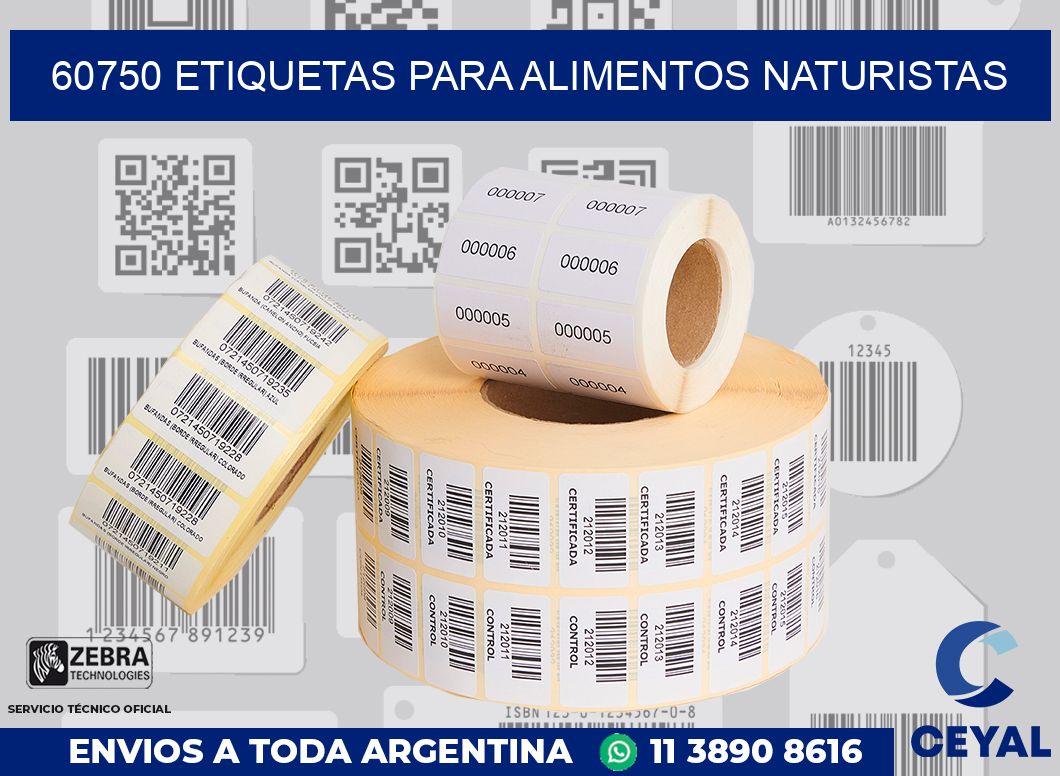 60750 ETIQUETAS PARA ALIMENTOS NATURISTAS
