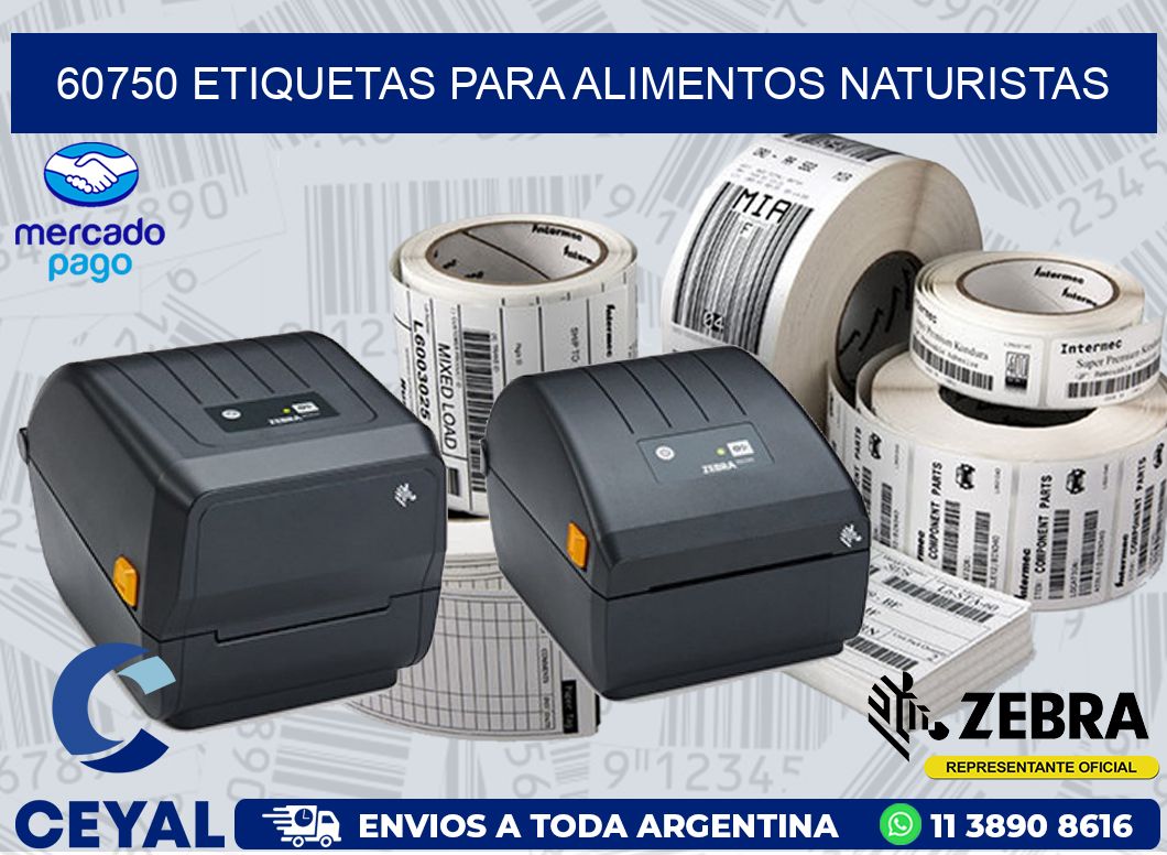 60750 ETIQUETAS PARA ALIMENTOS NATURISTAS