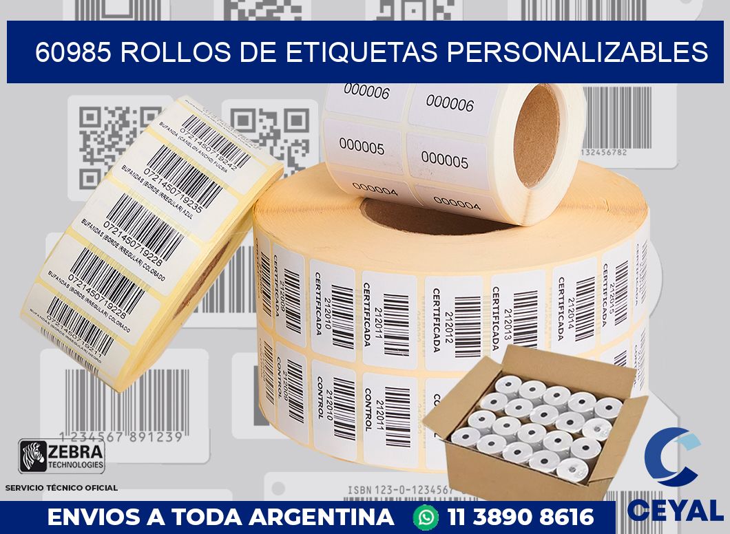 60985 ROLLOS DE ETIQUETAS PERSONALIZABLES