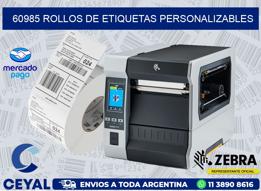 60985 ROLLOS DE ETIQUETAS PERSONALIZABLES