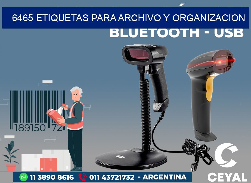 6465 ETIQUETAS PARA ARCHIVO Y ORGANIZACION
