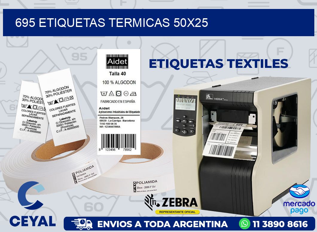 695 ETIQUETAS TERMICAS 50X25