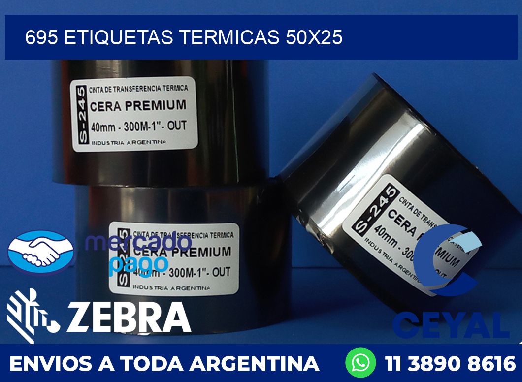 695 ETIQUETAS TERMICAS 50X25