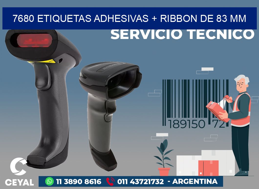 7680 ETIQUETAS ADHESIVAS + RIBBON DE 83 MM