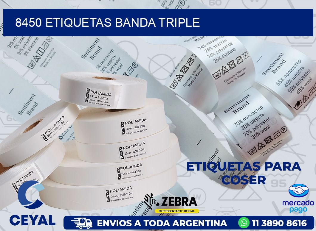8450 ETIQUETAS BANDA TRIPLE