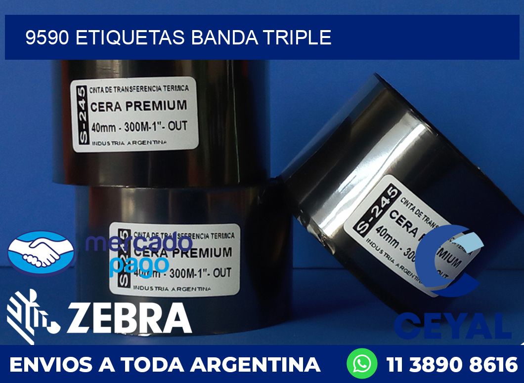 9590 ETIQUETAS BANDA TRIPLE